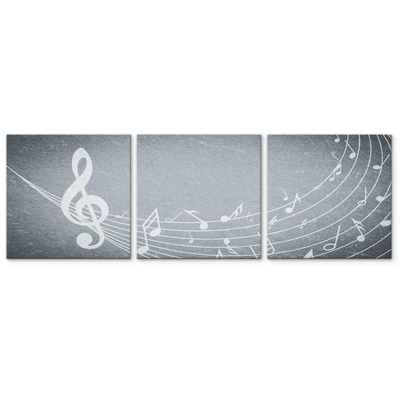 wall26 3 Panel Canvas Wall Art Music Note Pictures Home Wall Decorations for Bedroom Living Room Paintings Canvas Prints Framed - 12"x12"x3 Panels
