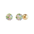 thumbnail image 4 of Brilliance Fine Jewelry Girls Pastel Crystals 4.8MM Ball Earrings in 10K Yellow Gold, 4 of 4