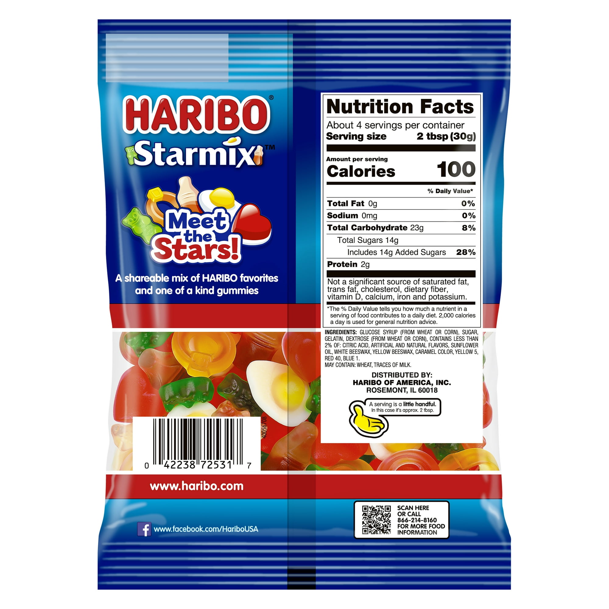 HARIBO Gummy Candy, Starmix Gummies, 8 oz, Large Share Bag​