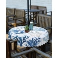 thumbnail image 2 of Fsddascl Blue Coral Coastal Outdoor Tablecloth - 60 Inch Round Dining Table Cover, Summer Watercolor Ocean Waterproof Outdoor Table Cloth with Umbrella Hole & Zipper for Picnic/Patio/Party, 2 of 7