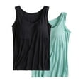 thumbnail image 4 of Womens Cotton Camisole Adjustable Camisole With Frame Bra Stretch Undershirt, 4 of 6