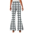 thumbnail image 3 of Fleece Lined Flare Leggings Girls 14-16 Winter Warm Plaid Flared Pants High Waisted Thermal Pants, 5 Y, 3 of 6