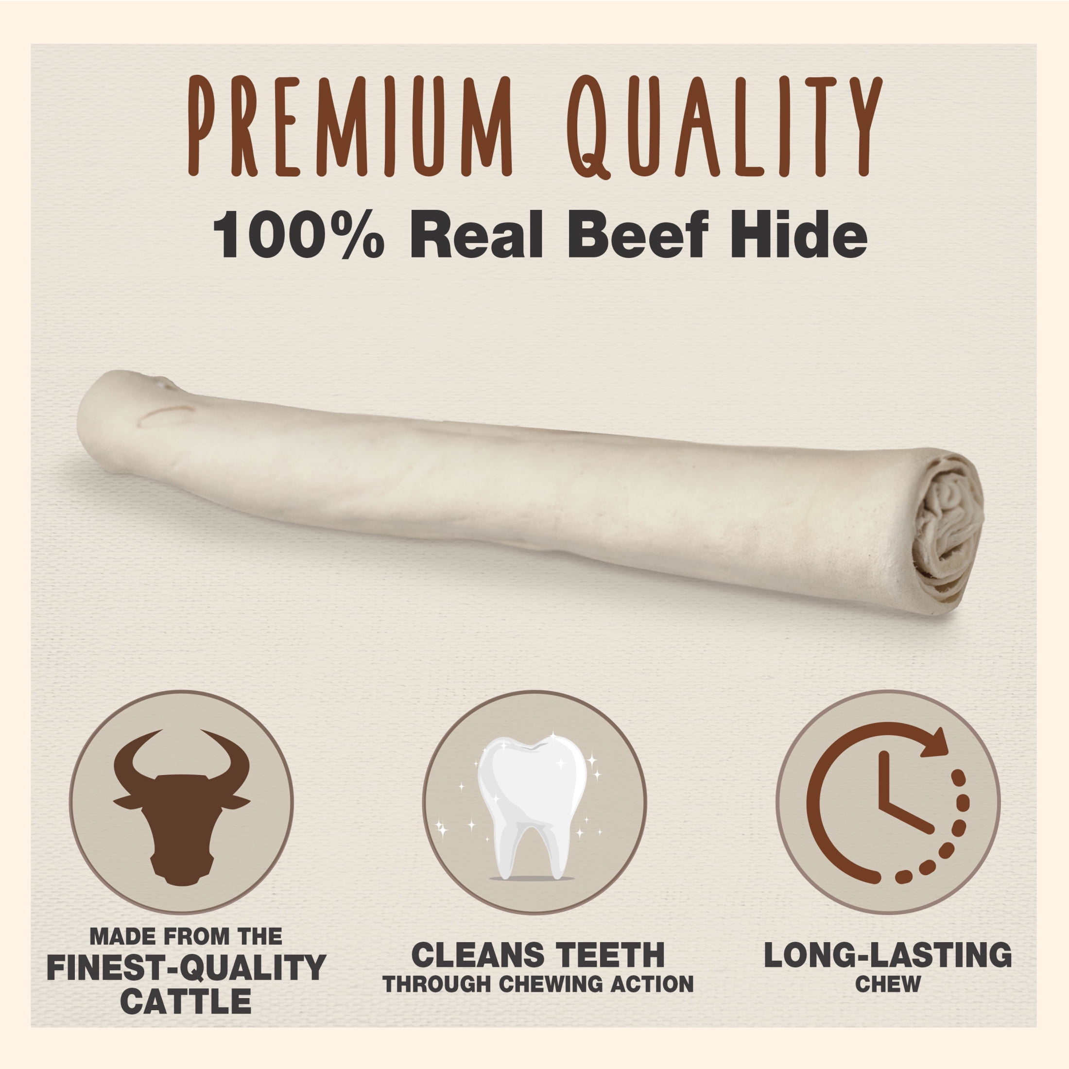 Cadet Rawhide Retriever Rolls Dog Bones for Large Dogs, Single Ingredient Dog Treats, 10 Inch, 1 Count