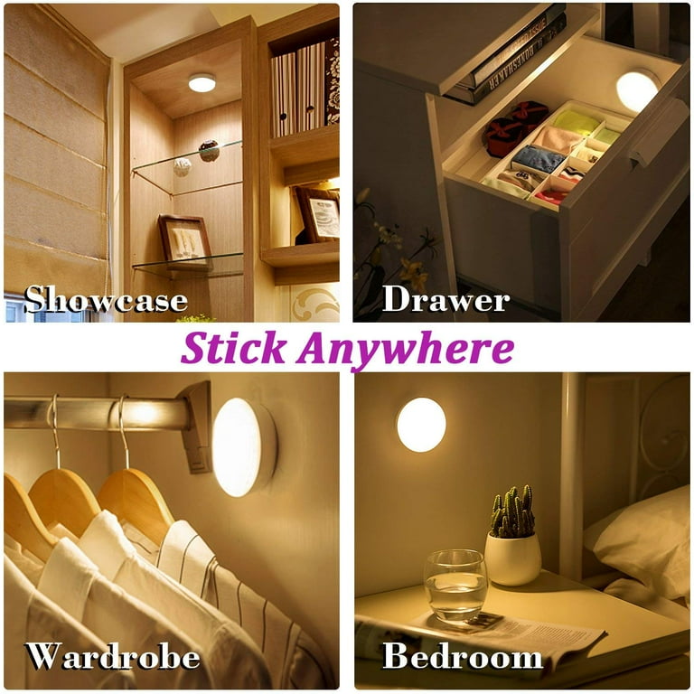 Rechargeable Motion Sensor Light 1000mAH LED Puck Lights Stick