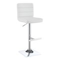 thumbnail image 1 of Bowery Hill Faux Leather Adjustable Bar Stool in White, 1 of 2