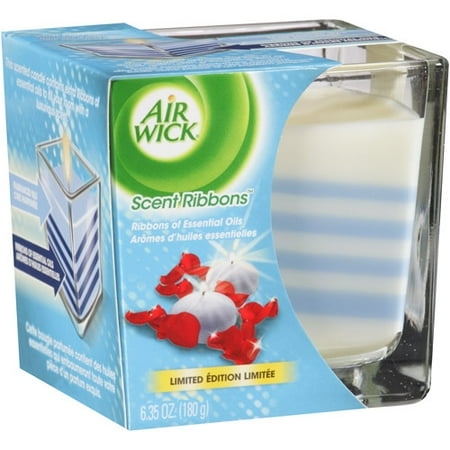 Air Wick Scent Ribbons White Berries & Cool Silk Candle, 6.35 oz