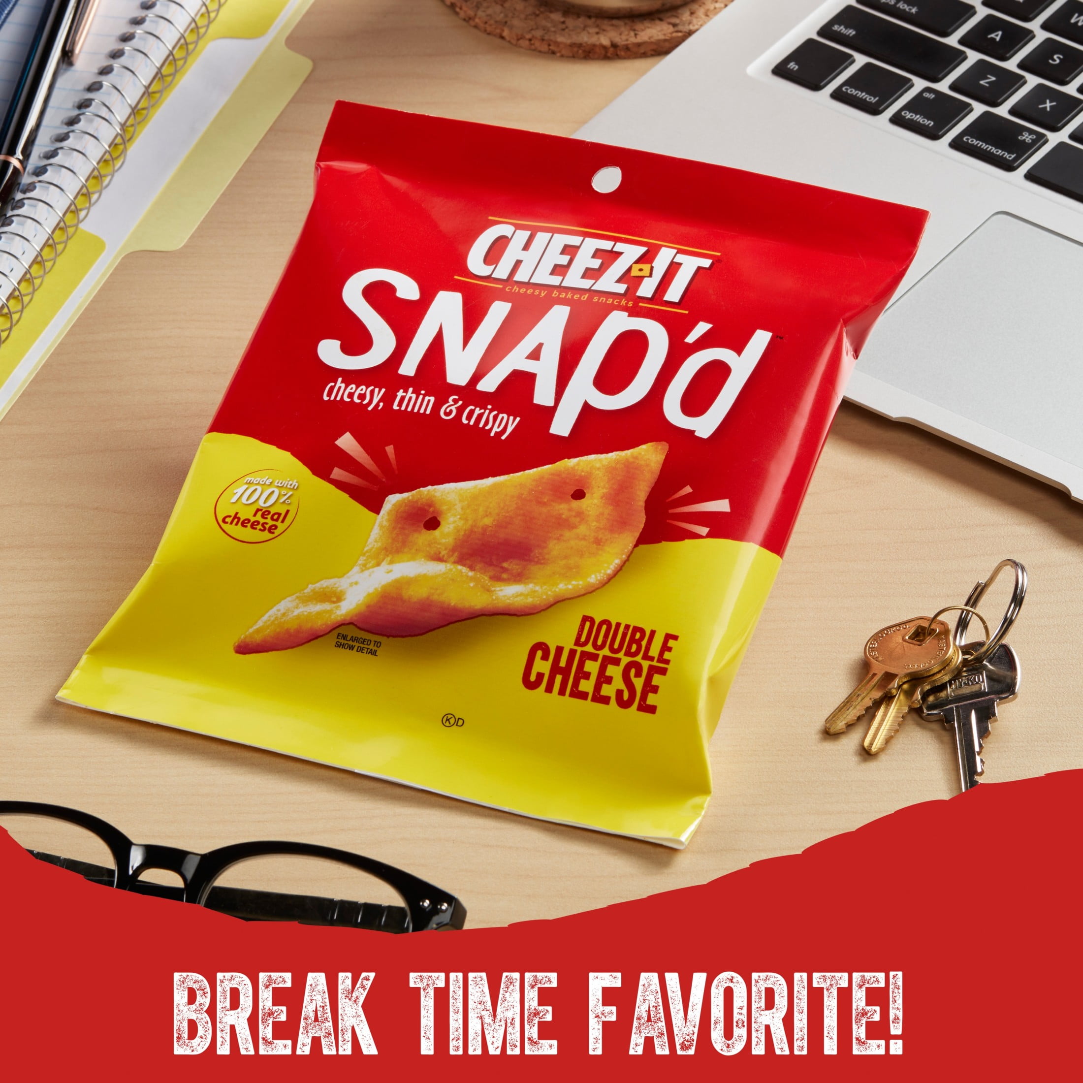 Cheez-It Snap'd Variety Pack Cheese Cracker Chips, Thin Crisps, 30 Count