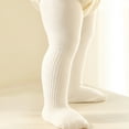 thumbnail image 4 of Girls Baby Tights - Spring and Autumn solid color Double needle comb cotton baby Pantyhose - about 0-1 years old, 4 of 5