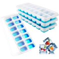 thumbnail image 1 of Juego de 4 cubiteras, molde de silicona con tapa de fácil liberación, azul, 1 of 5