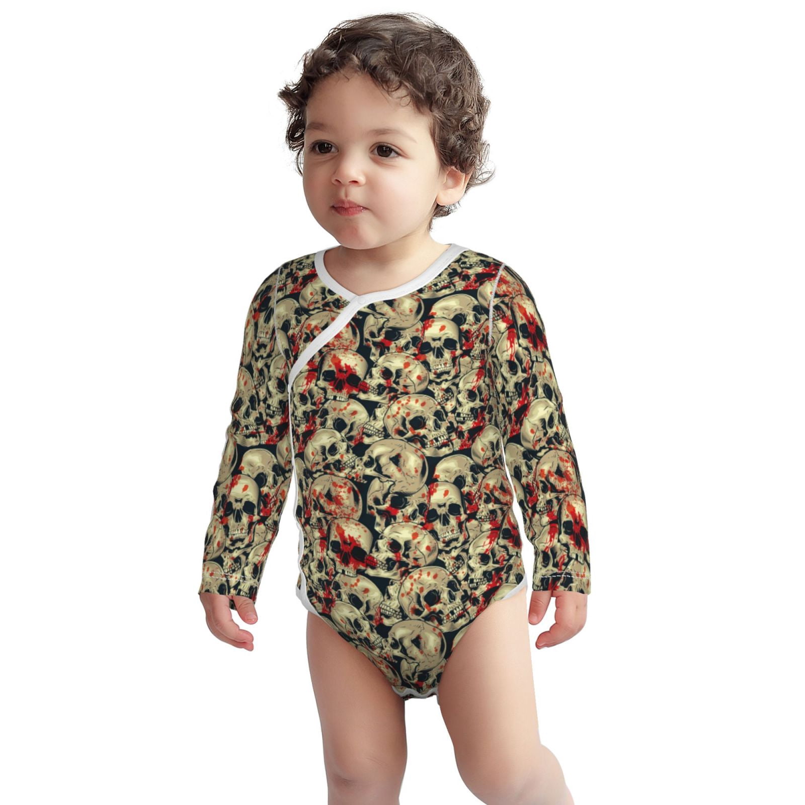 Xecao Skulls1 Print Baby unisex-baby Cotton Long-sleeve Bodysuits-3 Months