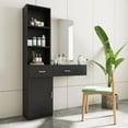 thumbnail image 4 of Modern Vanity Desk with Lights Makeup Vanity Dressing with Mirror Large Storage Space Black, 4 of 6