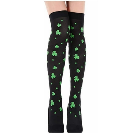 

Hanas St. Patrick s Day Print Green Stockings Irish Day Stockings Over The Knee Socks for Women Girls