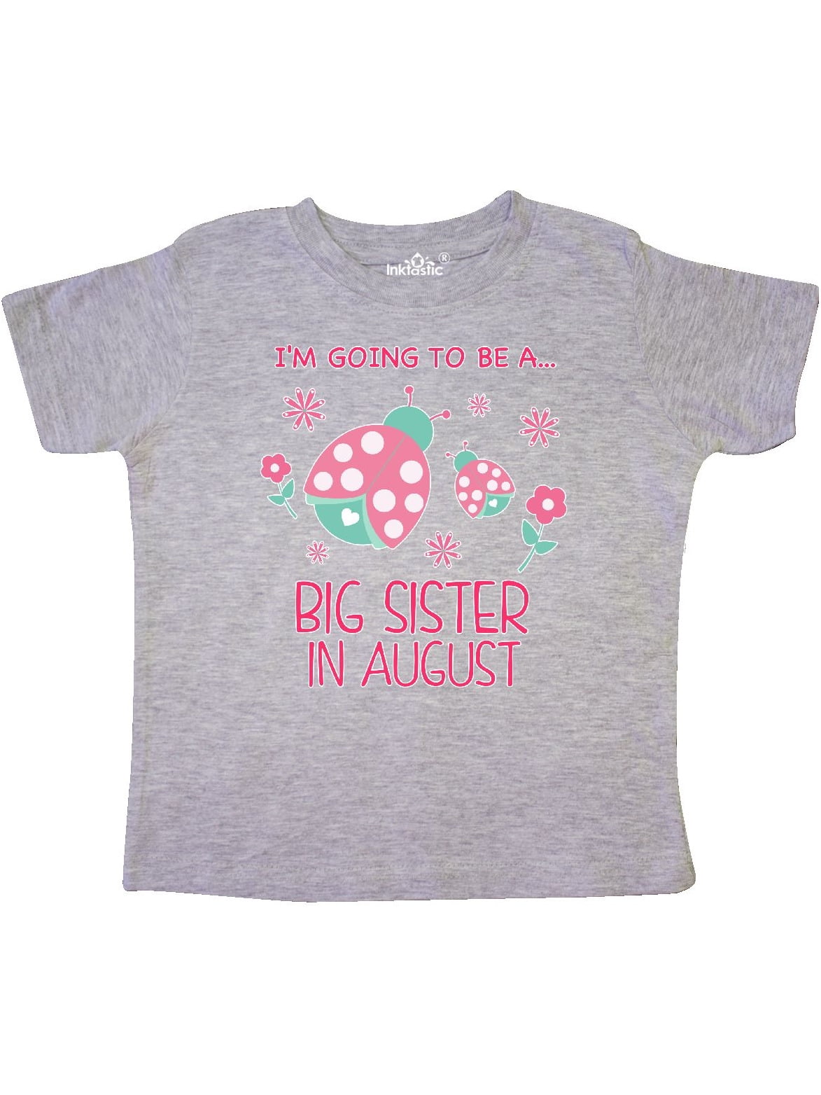inktastic Im Gonna Be a Sister in August with Ladybugs Toddler T-Shirt
