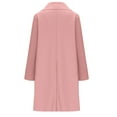 thumbnail image 5 of Womens Winter Wool Blend Pea Jackets Plus Size Solid Color Single Breasted Stand Collar Casual Trench Warm Coats Outwear,Pink,2XL, 5 of 5