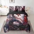 thumbnail image 2 of YST Magic Dragon Bedding Comforter Set, 7-Piece, Black and Red Dragon, Full, 2 of 4