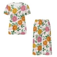 thumbnail image 5 of DISNIMO Flowers Printed Womens Pajama Sets Casual Sleepwear 2 Piece Lounge Set Summer Tops and Capri Pant Pjs for Home, 2XL, 5 of 7