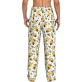 thumbnail image 3 of Uemuo Bee and Flowers Pattern Men's Wide Leg Palazzo Lounge Pants with Pockets Light Weight Loose Comfy Casual Pajama Pants-, 3 of 9