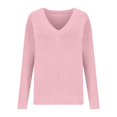 thumbnail image 6 of Utoimkio Solid Color Sweater for Women Pullover V Neck Long Sleeve Cable Knitted Casual Loose Lightweight Sweaters for Women, 6 of 6