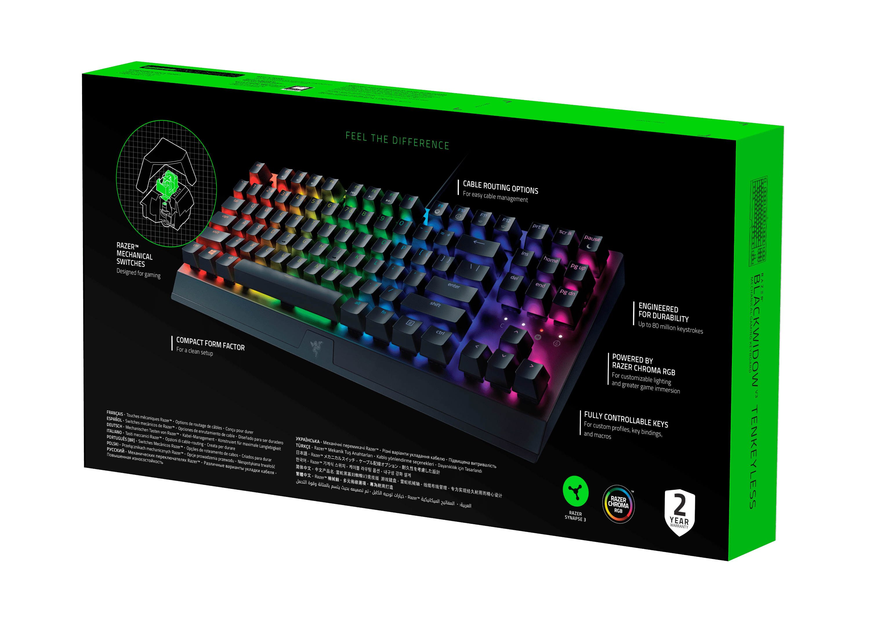 Razer BlackWidow V3 Mechanical Gaming Keyboard, RGB Chroma, Green