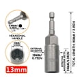thumbnail image 2 of Pompotops Manchon de Perceuse Électrique Tête de Manchon de Lot Éolien Profond Tournevis Électrique Hexagonal Intérieur Tête de Lot Clé à Écrou Liquidation, 2 of 2