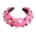 thumbnail image 2 of Diadema anudada Strade Fareast Limited con adornos de joyas Rosa, 2 of 8