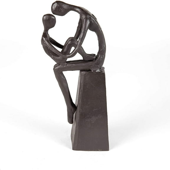 Danya B. Mother and Child Tender Embrace Cast Iron Decorative Sculpture Statue