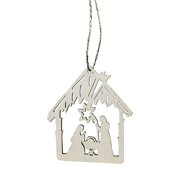 XWSHYW Adornos Colgantes Artesanías Religiosas de Madera Natividad de Cristo Colgante Religioso Decoraciones de Madera