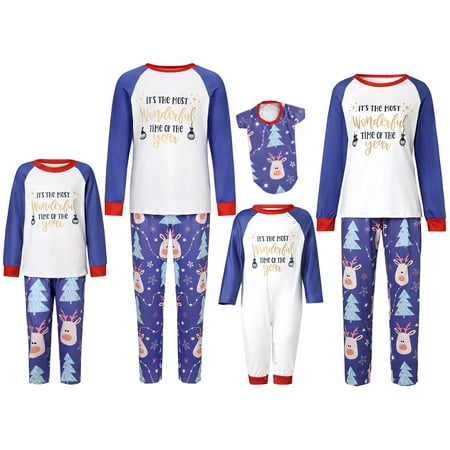 

FOCUSNORM Family Christmas Pjs Matching Sets Baby Christmas Matching Jammies for Adults and Kids Pet Holiday Xmas Sleepwear Set