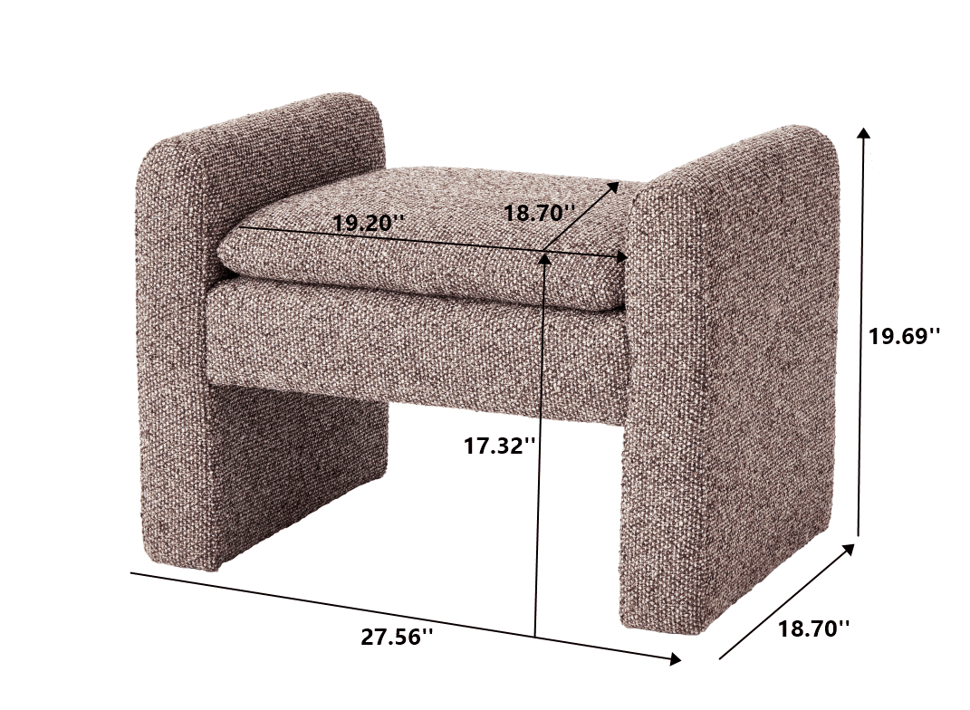 Better Homes & Gardens Emerson Ottoman, Truffle Brown