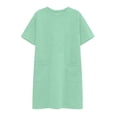 thumbnail image 5 of QSAWXQZ Women Plus T Shirt Dress Pockets Short Sleeve Crew Neck Loose Mini Dress for Summer 4XL, 5 of 6