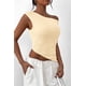 thumbnail image 4 of Remera PRETTYGARDEN Asimétrica Crop Top de Un Hombro M Beige Amarillo, 4 of 8