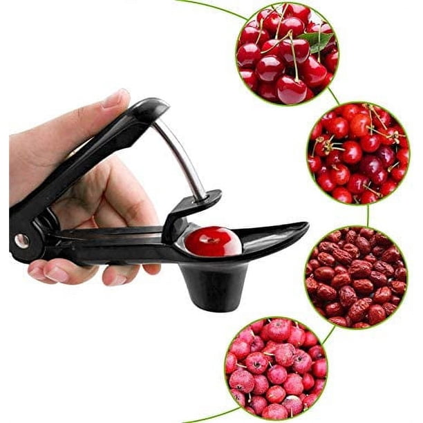 1 pieza (negro) removedor de deshuesador de cerezas, cocina de frutas de cerezo, herramienta para quitar el núcleo de oliva, removedor de deshuesador de semillas, herramienta portátil para deshuesar cerezas, ayuda de cocina con espacio oso de fresa Electrónica