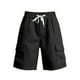 thumbnail image 2 of pstuiky Pantalones cortos de entrenamiento para hombre, Pantalones cortos de lino de verano para hombre, de color liso, con cintura elástica y bolsillo con cordón., 2 of 6