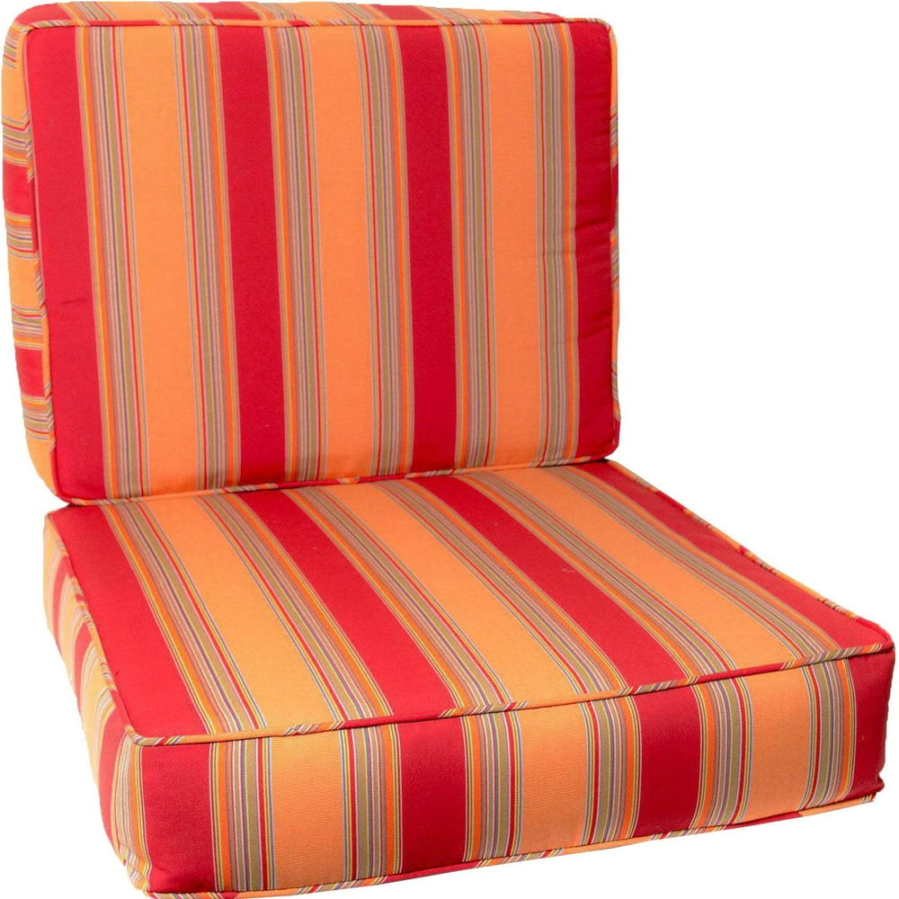 Sunbrella Bravada Salsa Large Outdoor Replacement Club Chair Cushion