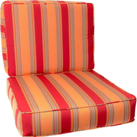 Sunbrella Replacement Cushions Sunbrella Bravada Salsa Medium Outdoor Replacement Club Chair Cushion Set W/ Piping By BBQGuys ()