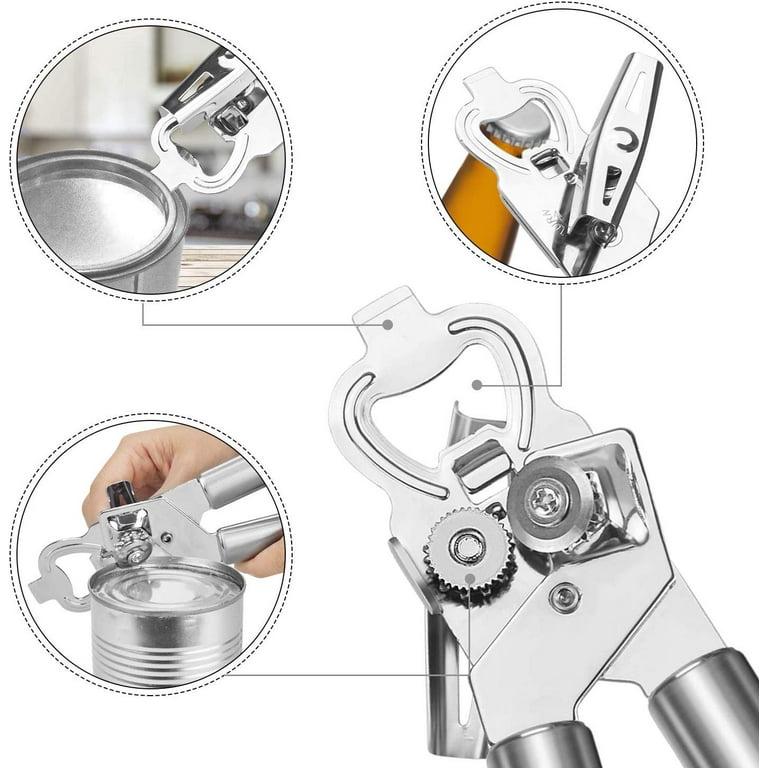 Silver Stainless Steel 3 In 1 Tin Can Cutter