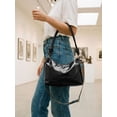 thumbnail image 6 of Gustave PU Leather Tote Bag for Women Trendy Hobo Crossbody Purse Lightweight Knotted Shoulder Bag Handbag for Daily Work Travel with Adjustable Strap - Black, 6 of 8