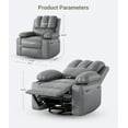 thumbnail image 5 of 22 in Leather Recliner Chair for Adults, 360° Swivel PU Leather Single Sofa, Retractable Armrests, Cup Holder, Side Pockets, Comfortable Lounge for Living Room, Bedroom, 5 of 9