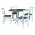 thumbnail image 3 of International Concepts 42" Dual Drop Leaf Dining Table with 4 Madrid Ladder Back Chairs in White/Heather Gray, 3 of 7