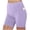 Purple, variant on High Waist Side-Pocket Biker Shorts, Slimming Comfortable Shorts for Yoga and Workouts Green L