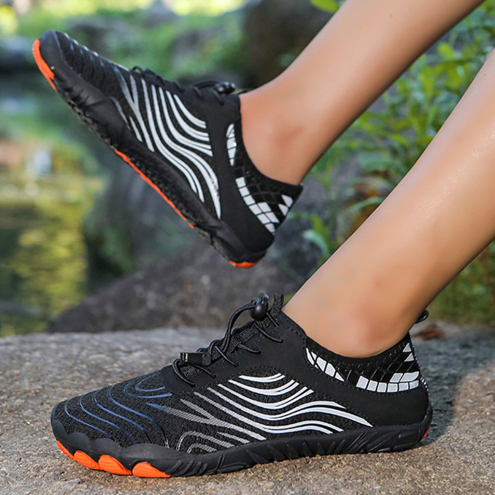 Win s Way Women's Barefoot Water Shoes, Minimalist Toe Sock Mesh Sneakers for Hiking & Fitness