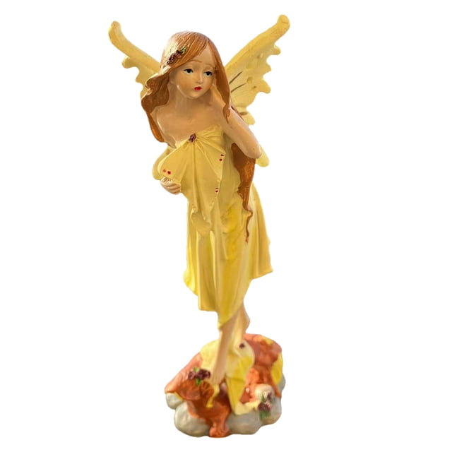 Estatua de hada para decoración de exteriores, figura de hada de resina con alas, decoración de hadas de jardín para césped exterior, patio, adorno de jardín