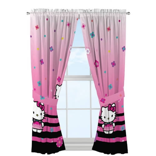 Sanrio Hello Kitty 'Hello Ombre' Girls Bedroom Curtain Panel Set, 2
