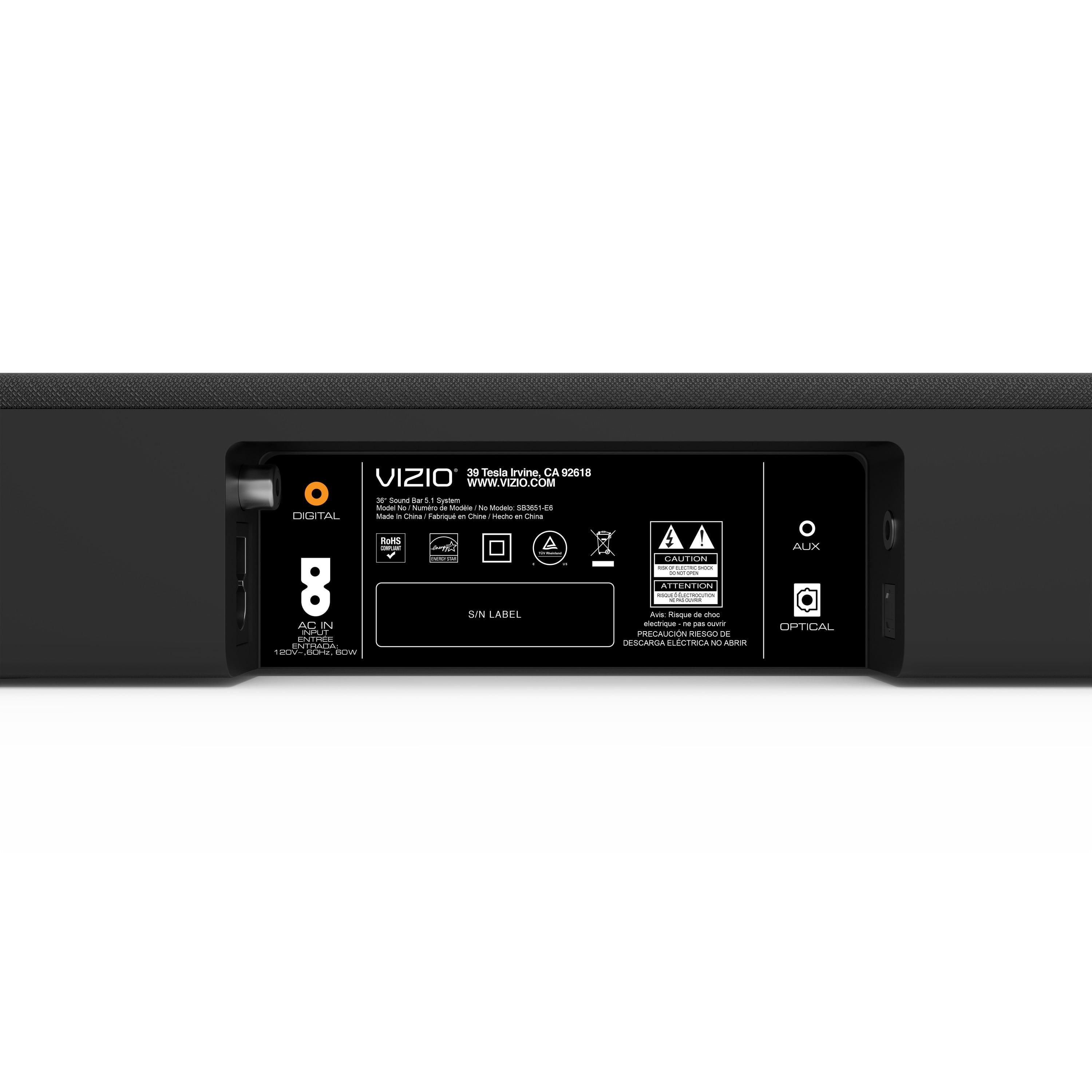 vizio 36 5.1 wireless soundbar system