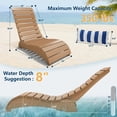 thumbnail image 3 of FOOWIN HDPE Pool Lounge Chair, Adjustable Backrest Outdoor Pool Chair with Headrest, Adjustable Backrest All-Weather Poolside Reclining Chair, Teak, 3 of 8