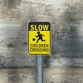 thumbnail image 3 of Slow Down Kids Crossing Sign for Street Metal Road Sign Child Safety Sign Bright Caution Sign for Driveway and Traffic Control, 3 of 9
