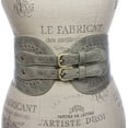 thumbnail image 2 of Ladies 5" Wide High Waist Fashion Double Buckles Stretch Belt, 2 of 3