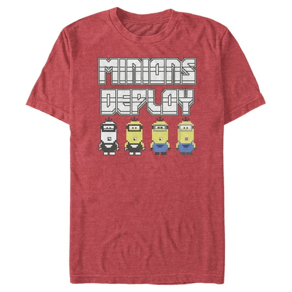 Men's Despicable Me Minions Deploy 8-Bit  Graphic Tee Red Heather 2X Large