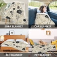 thumbnail image 2 of Yayeee Throw Blanket for Couch Soft Warm 60" x 80" Sofa Chair Bed Decoration, Small Black Flowers, 2 of 7