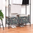 thumbnail image 3 of Yayeee Foldable Storage Basket for Shelves Waterproof Cloth Bins with Handles, Floral Raspberry Pattern, 3 of 7